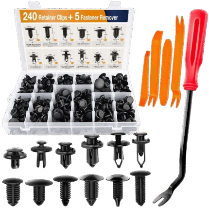 GOOACC 240 Pcs Bumper Retainer Clips Car Plastic Rivets Push Retainer Kit Most Popular Sizes Auto Push Pin Rivet Set Door Trim Panel Fender Clips for GM Ford Toyota Honda Chrysler